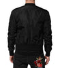 Dolce & Gabbana Black Nylon Logo Plaque Men Bomber Jacket