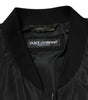 Dolce & Gabbana Black Nylon Logo Plaque Men Bomber Jacket
