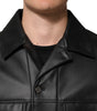 Veste motard boutonnée en polyester noir Dolce &amp; Gabbana