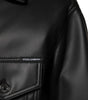 Veste motard boutonnée en polyester noir Dolce &amp; Gabbana