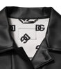 Veste motard boutonnée en polyester noir Dolce &amp; Gabbana