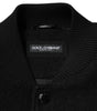 Dolce & Gabbana Black Wool Logo Plaque Bomber Jacket
