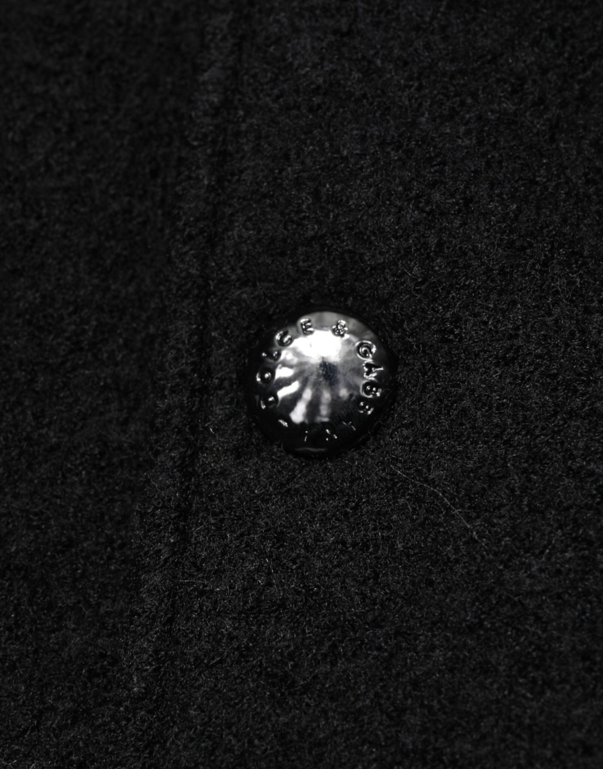 Dolce & Gabbana Black Wool Logo Plaque Bomber Jacket