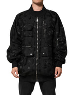 Veste coupe-vent cargo noire Dolce &amp; Gabbana avec logo Mania