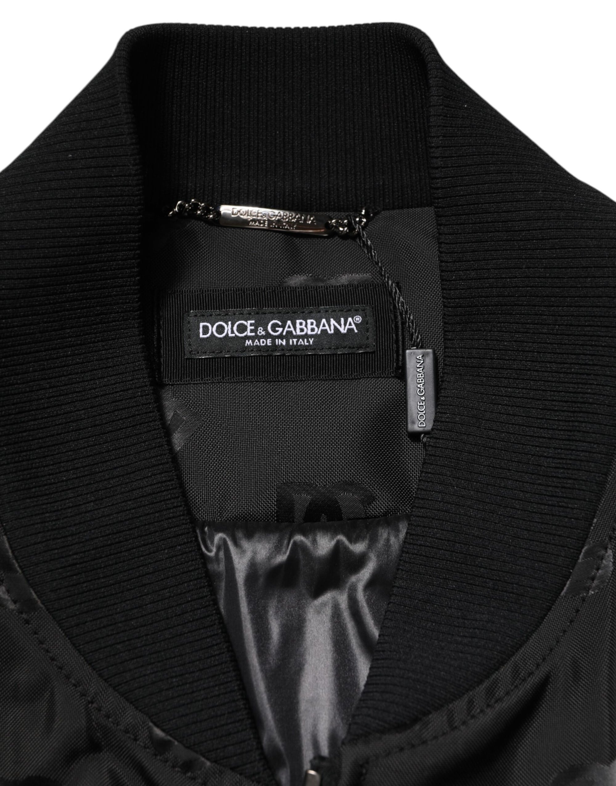 Veste coupe-vent cargo noire Dolce &amp; Gabbana avec logo Mania