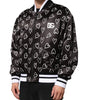 Dolce & Gabbana Black Polyester Heart Print Bomber Jacket