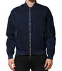 Dolce & Gabbana Blue Nylon DG Embroidery Men Bomber Jacket