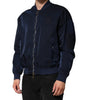 Dolce & Gabbana Blue Nylon DG Embroidery Men Bomber Jacket