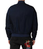 Dolce & Gabbana Blue Nylon DG Embroidery Men Bomber Jacket