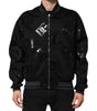 Dolce & Gabbana Black Wool Logo DG Mania Men Bomber Jacket