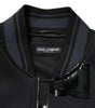 Dolce & Gabbana Black Wool Logo DG Mania Men Bomber Jacket