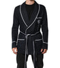 Dolce & Gabbana Dark Blue DG Embroidery Jacket Robe Blazer