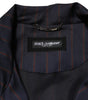 Veste zippée intégrale Dolce &amp; Gabbana à rayures bleues et rouges avec logo et plaque