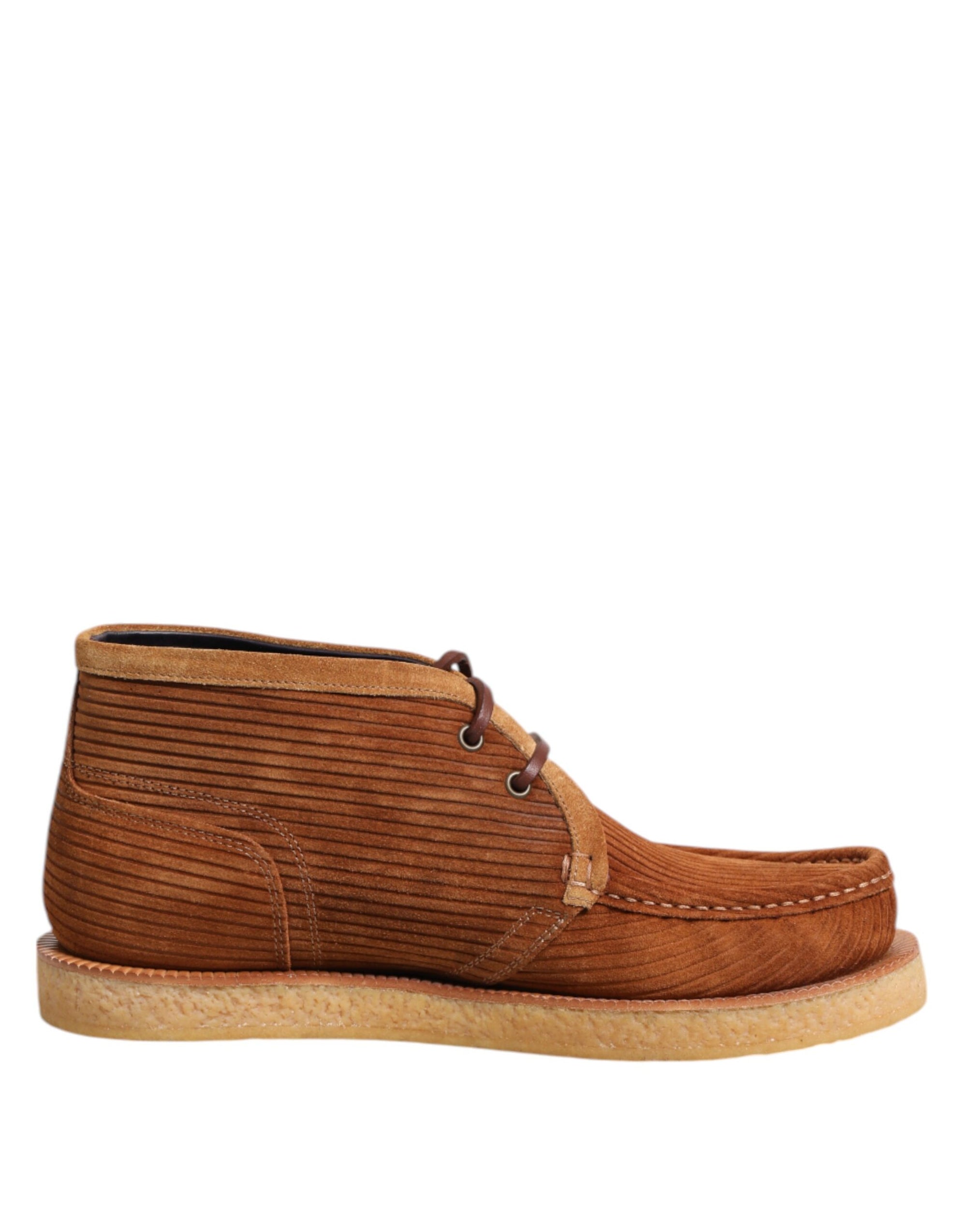 Dolce &amp; Gabbana Brown Suede Nubuck Leather Desert Ankle Boots Shoes