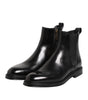 Bottines Chelsea mi-mollet noires en cuir Dolce &amp; Gabbana