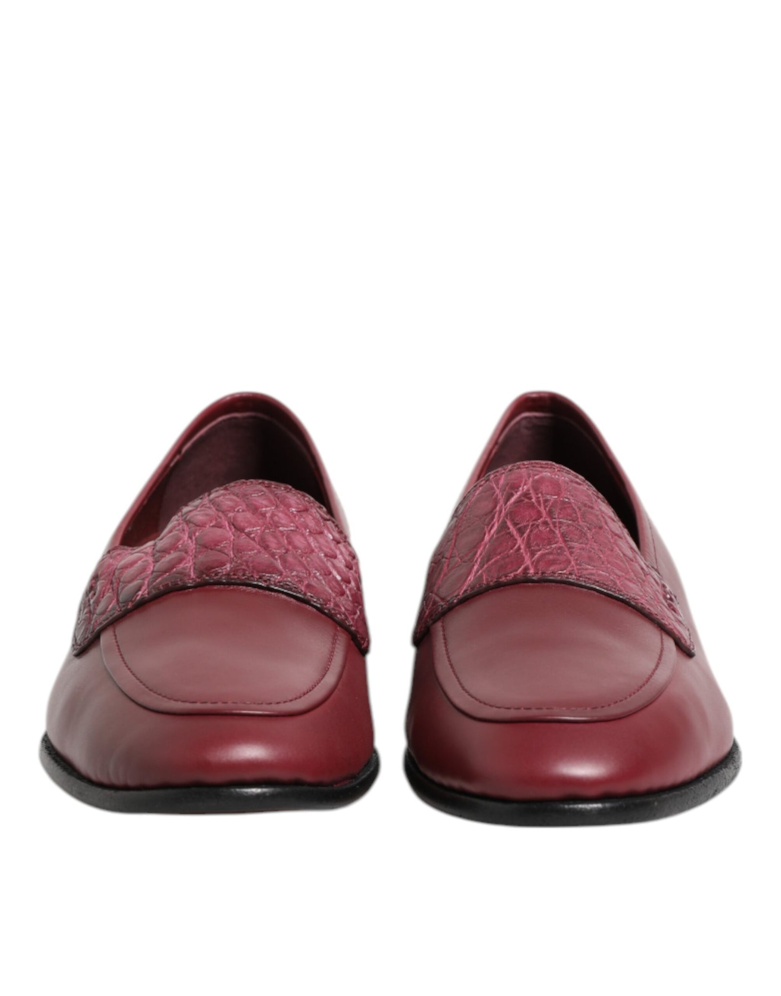 Chaussures habillées à enfiler en cuir bordeaux Dolce &amp; Gabbana