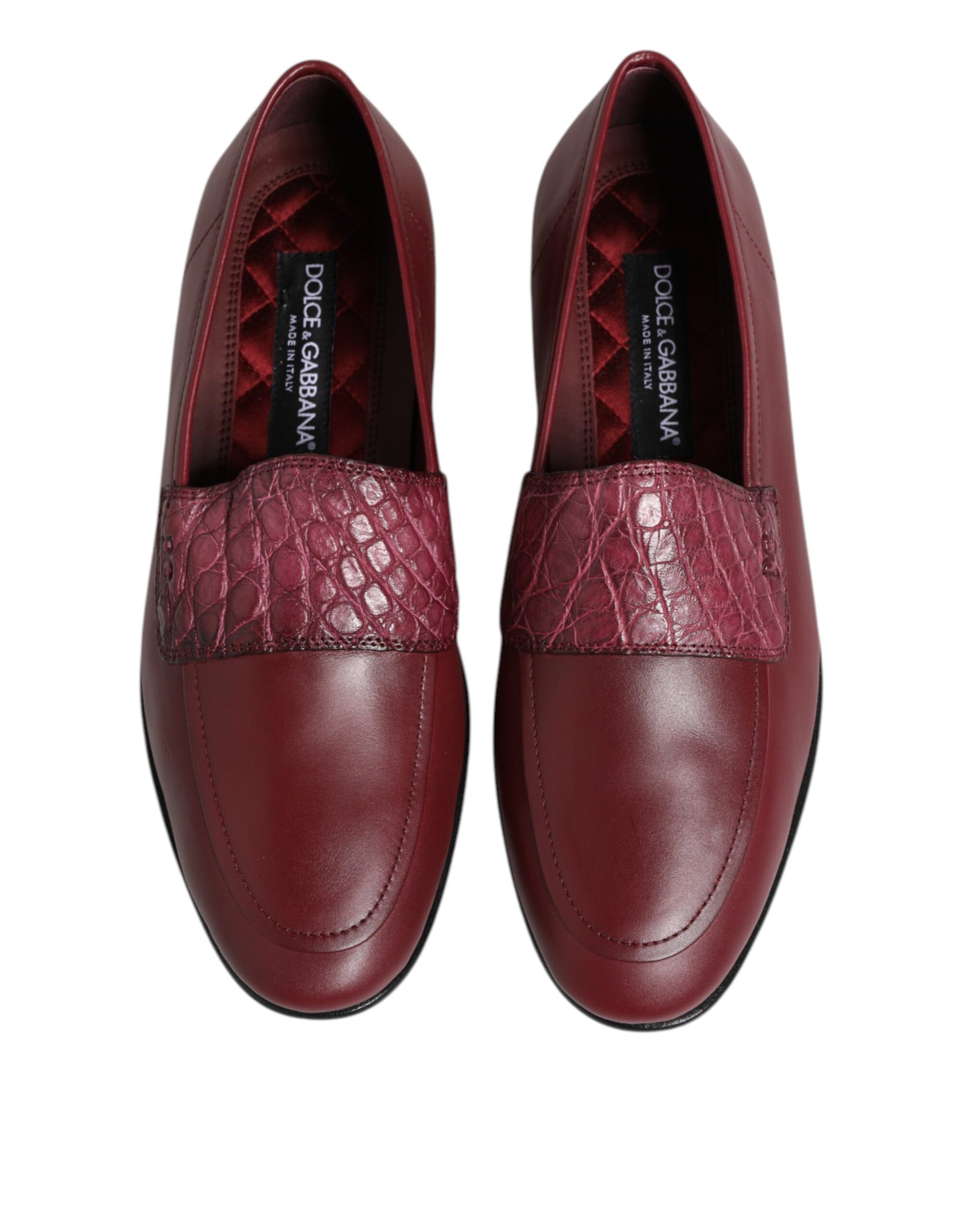 Chaussures habillées à enfiler en cuir bordeaux Dolce &amp; Gabbana