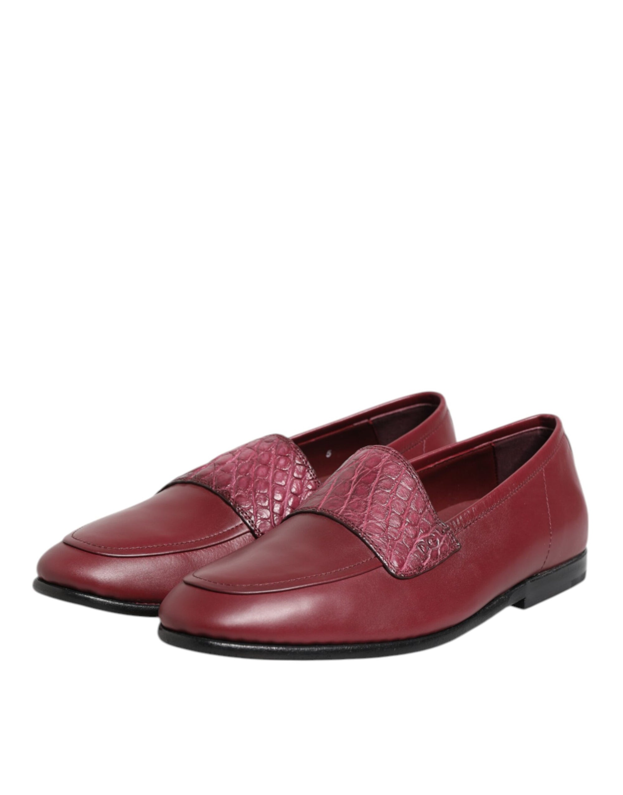 Chaussures habillées à enfiler en cuir bordeaux Dolce &amp; Gabbana