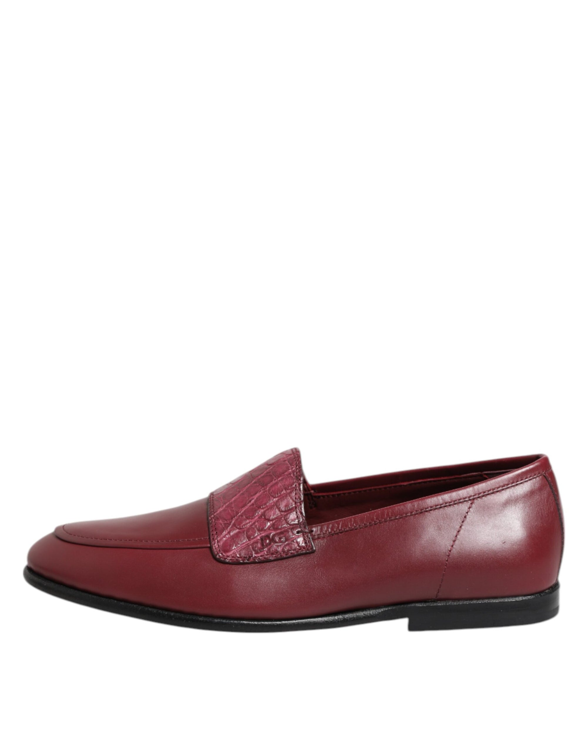 Chaussures habillées à enfiler en cuir bordeaux Dolce &amp; Gabbana