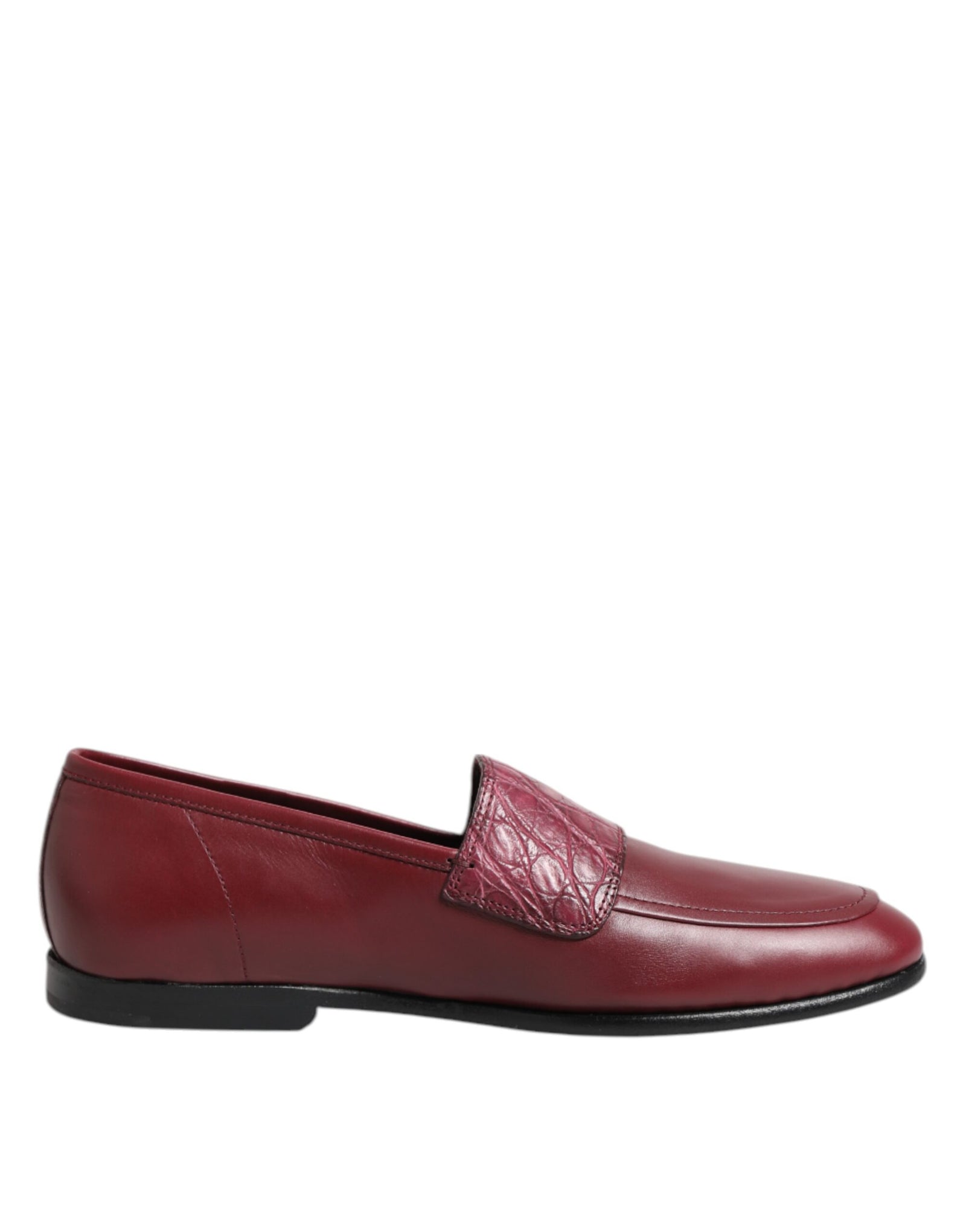 Chaussures habillées à enfiler en cuir bordeaux Dolce &amp; Gabbana