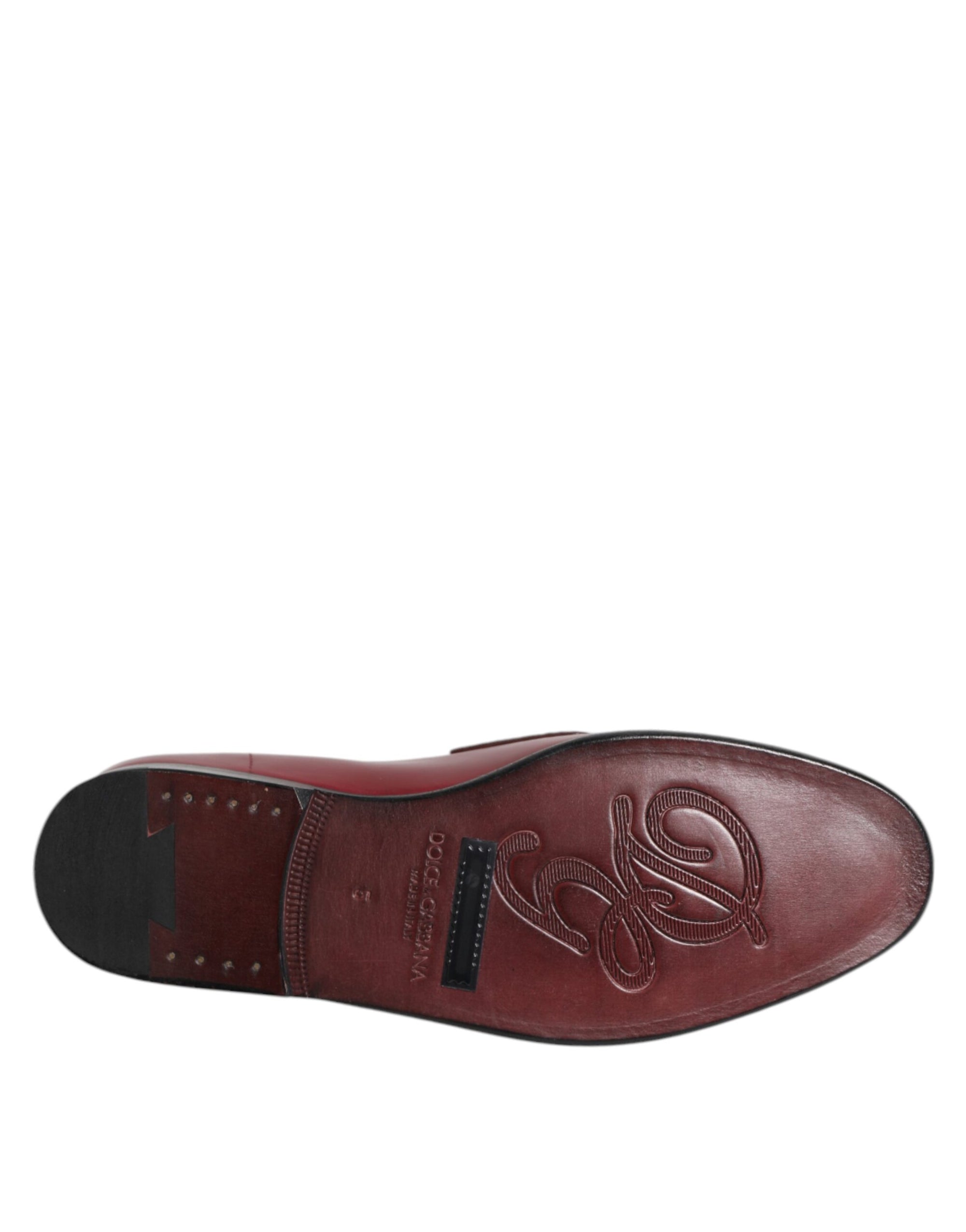 Chaussures habillées à enfiler en cuir bordeaux Dolce &amp; Gabbana