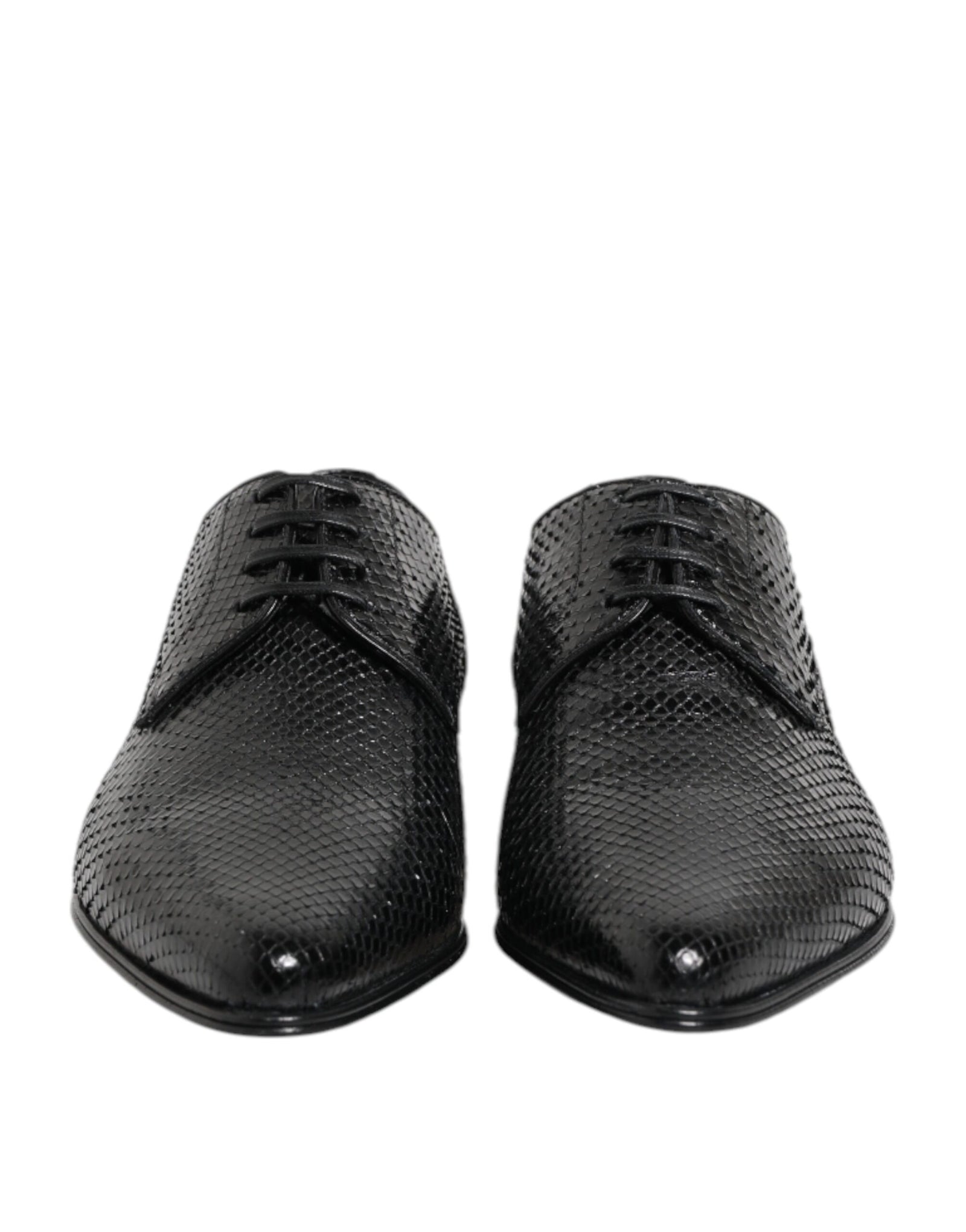 Chaussures Derby à lacets en cuir exotique noir Dolce & Gabbana