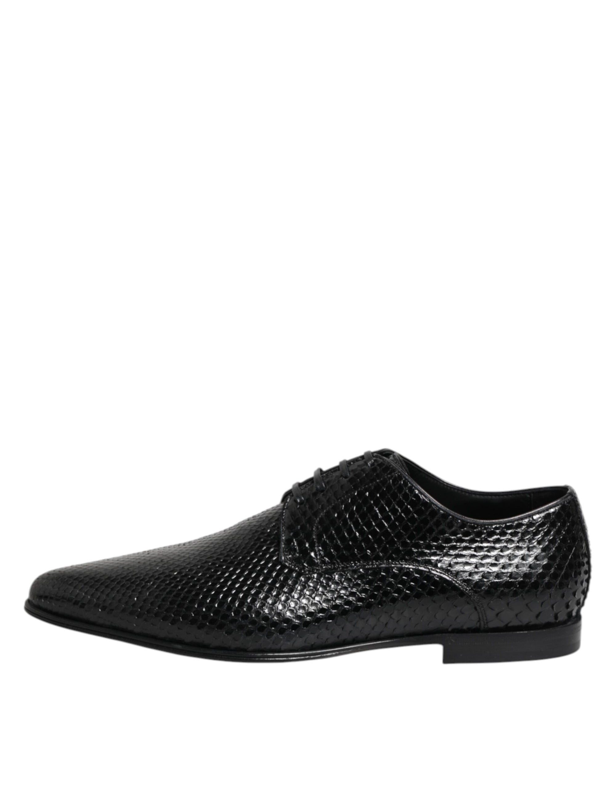 Chaussures Derby à lacets en cuir exotique noir Dolce & Gabbana