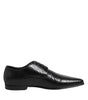 Chaussures Derby à lacets en cuir exotique noir Dolce & Gabbana