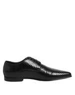 Chaussures Derby à lacets en cuir exotique noir Dolce & Gabbana