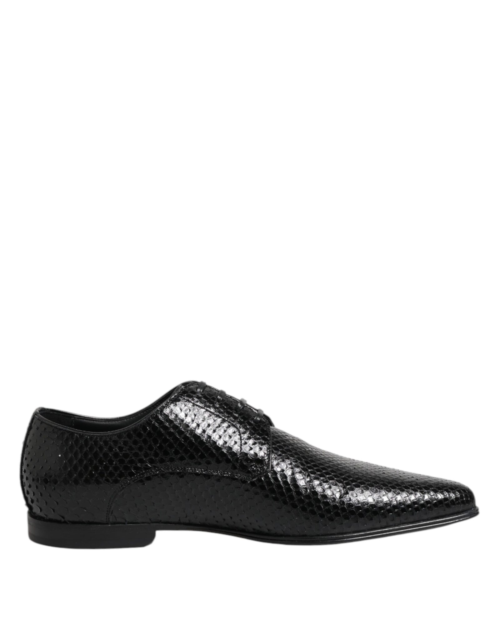 Chaussures Derby à lacets en cuir exotique noir Dolce & Gabbana