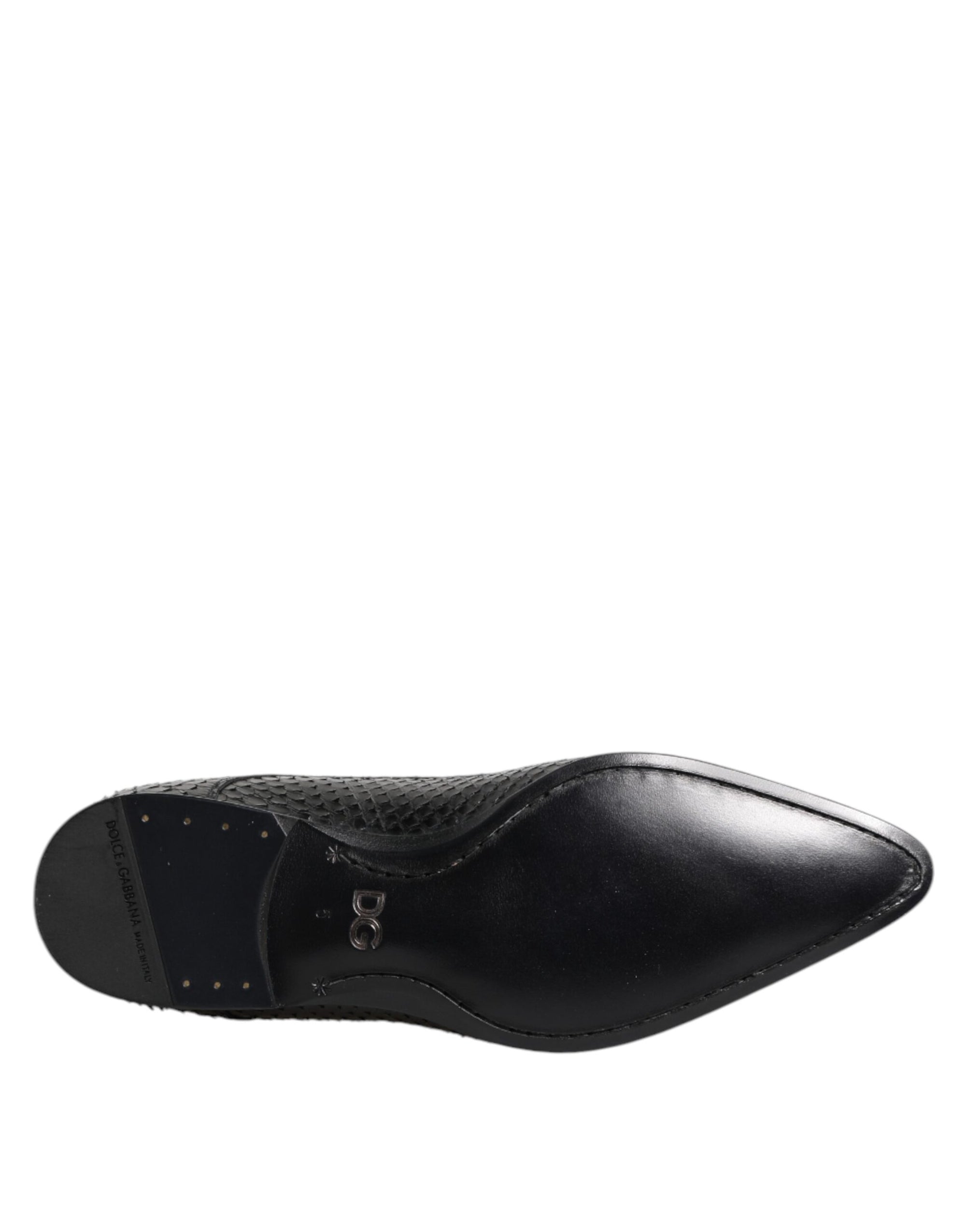 Chaussures Derby à lacets en cuir exotique noir Dolce & Gabbana