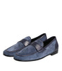 Dolce & Gabbana Blue Suede Leather Loafers Moccasin Shoes