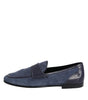 Dolce & Gabbana Blue Suede Leather Loafers Moccasin Shoes