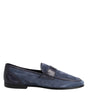 Dolce & Gabbana Blue Suede Leather Loafers Moccasin Shoes