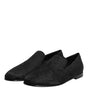 Dolce & Gabbana Black Floral Brocade Loafers Men Dress Shoes