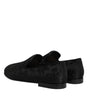 Dolce & Gabbana Black Floral Brocade Loafers Men Dress Shoes