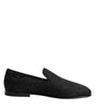 Dolce & Gabbana Black Floral Brocade Loafers Men Dress Shoes