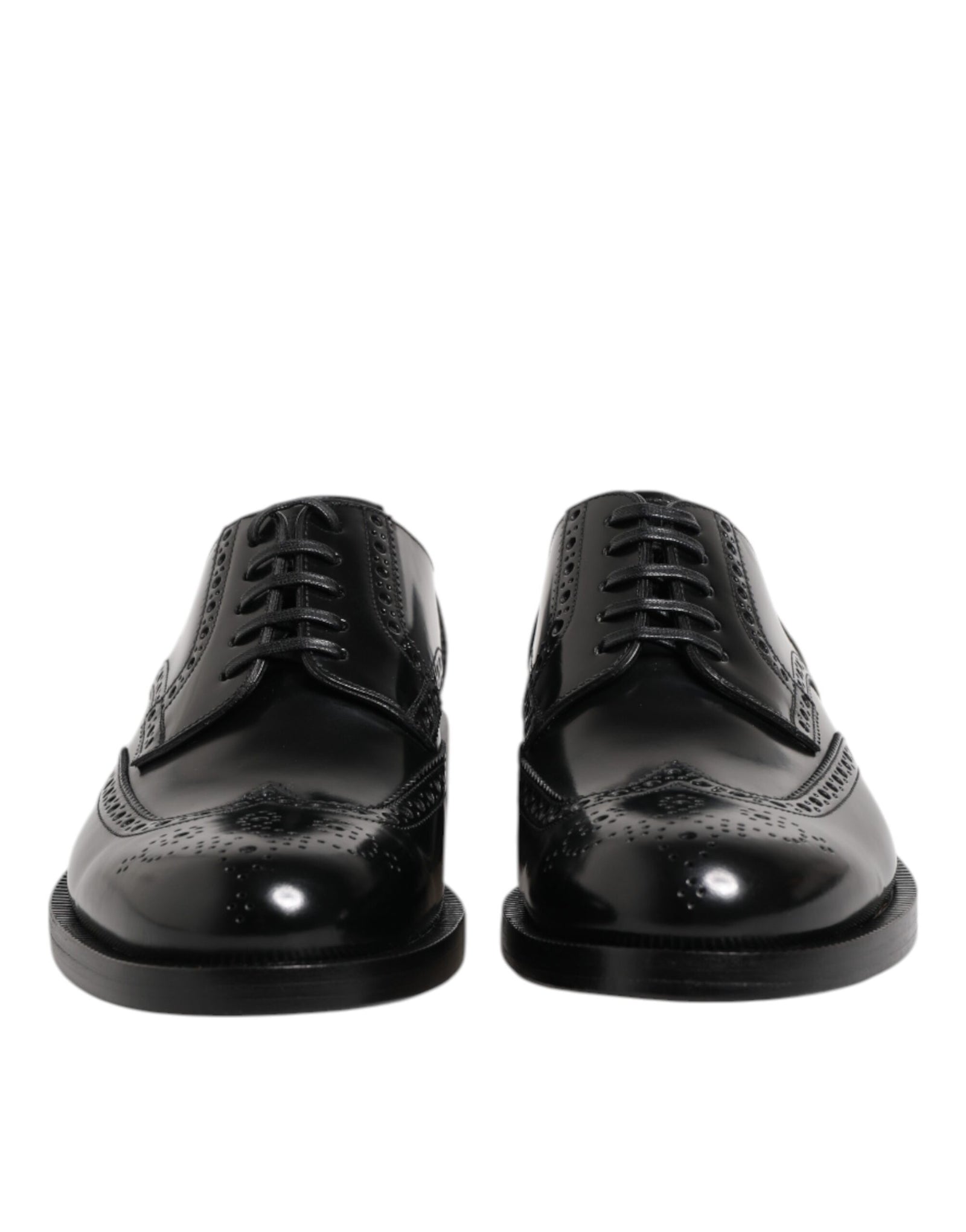 Chaussures habillées Derby en cuir noir Dolce &amp; Gabbana