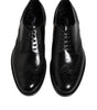 Dolce & Gabbana Black Leather Derby Wingtip Formal Shoes