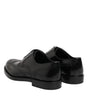 Dolce & Gabbana Black Leather Derby Wingtip Formal Shoes