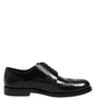 Dolce & Gabbana Black Leather Derby Wingtip Formal Shoes