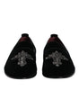 Mocassins à enfiler croisés en daim noir Dolce &amp; Gabbana