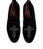 Mocassins à enfiler croisés en daim noir Dolce &amp; Gabbana