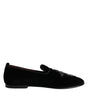 Mocassins à enfiler croisés en daim noir Dolce &amp; Gabbana