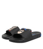 Claquettes plates en cuir noir Dolce &amp; Gabbana, chaussures de plage