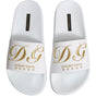 Sandales à enfiler en cuir blanc Dolce &amp; Gabbana, chaussures de plage