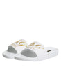 Sandales à enfiler en cuir blanc Dolce &amp; Gabbana, chaussures de plage