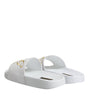 Sandales à enfiler en cuir blanc Dolce &amp; Gabbana, chaussures de plage