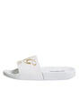 Sandales à enfiler en cuir blanc Dolce &amp; Gabbana, chaussures de plage