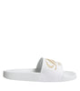 Sandales à enfiler en cuir blanc Dolce &amp; Gabbana, chaussures de plage